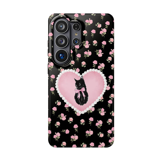 Black Féline Roses Samsung Case