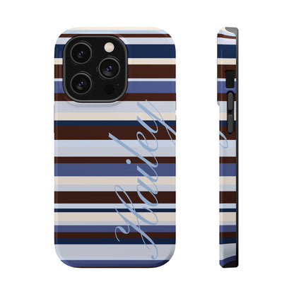 Custom Blueberry Mocha Stripes iPhone Case