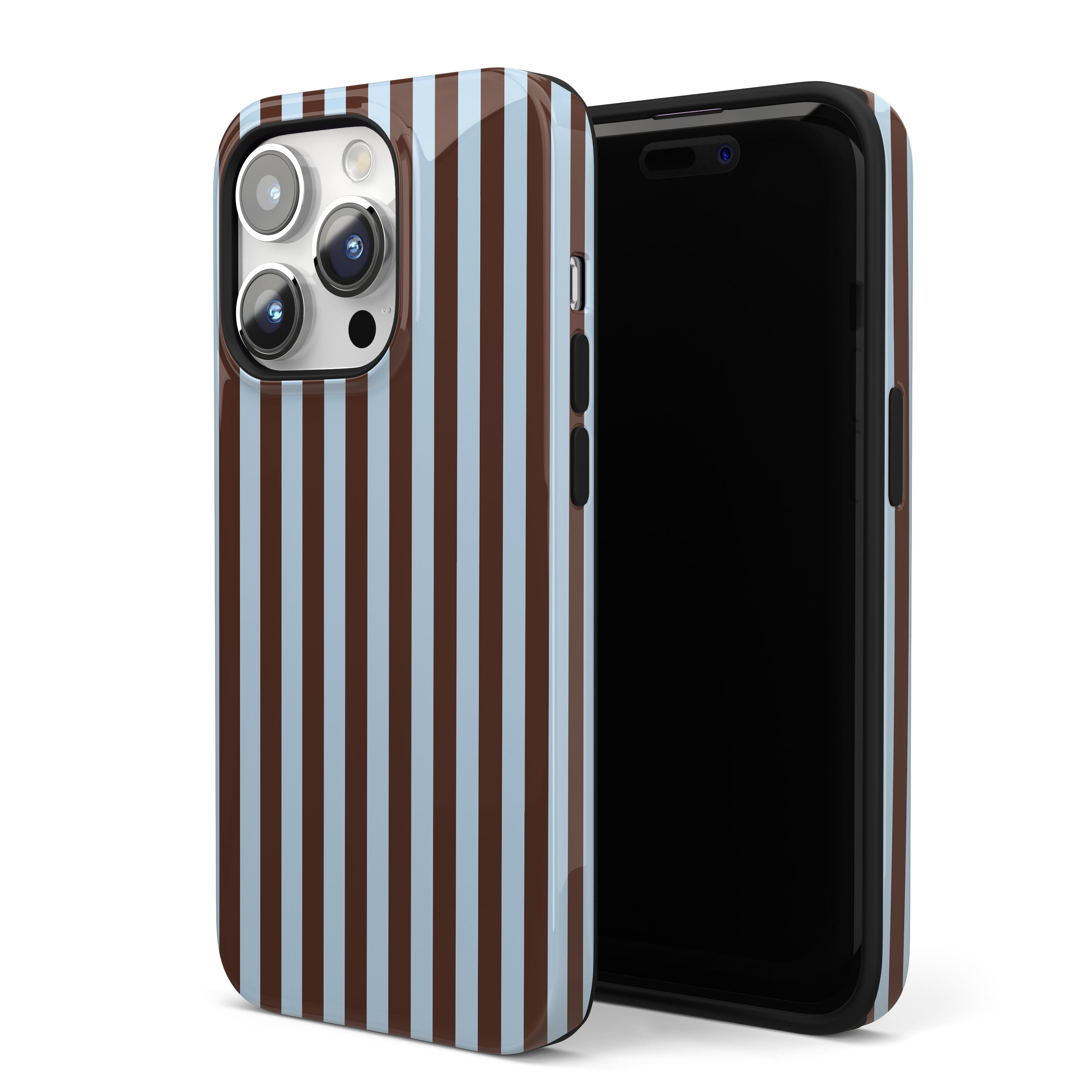Blue Latte Stripes iPhone Case
