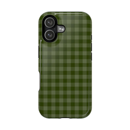 Green Gingham iPhone Case