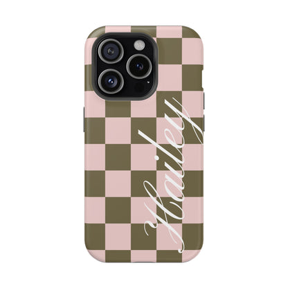 Custom Pistachio Checkered iPhone Case