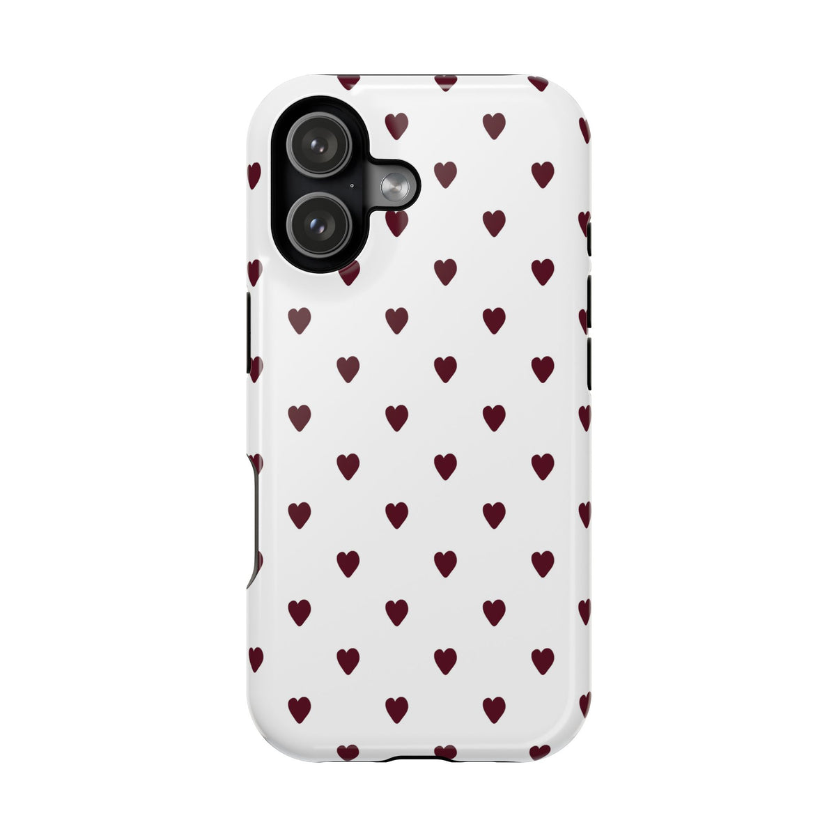 Burgundy Little Hearts iPhone Case