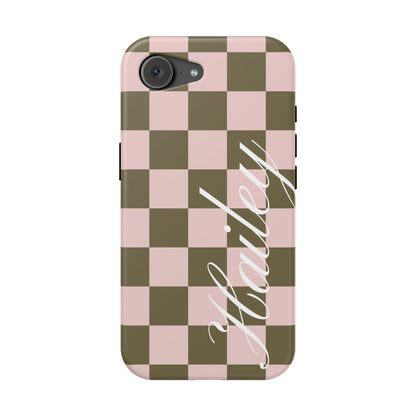 Custom Pistachio Checkered iPhone Case