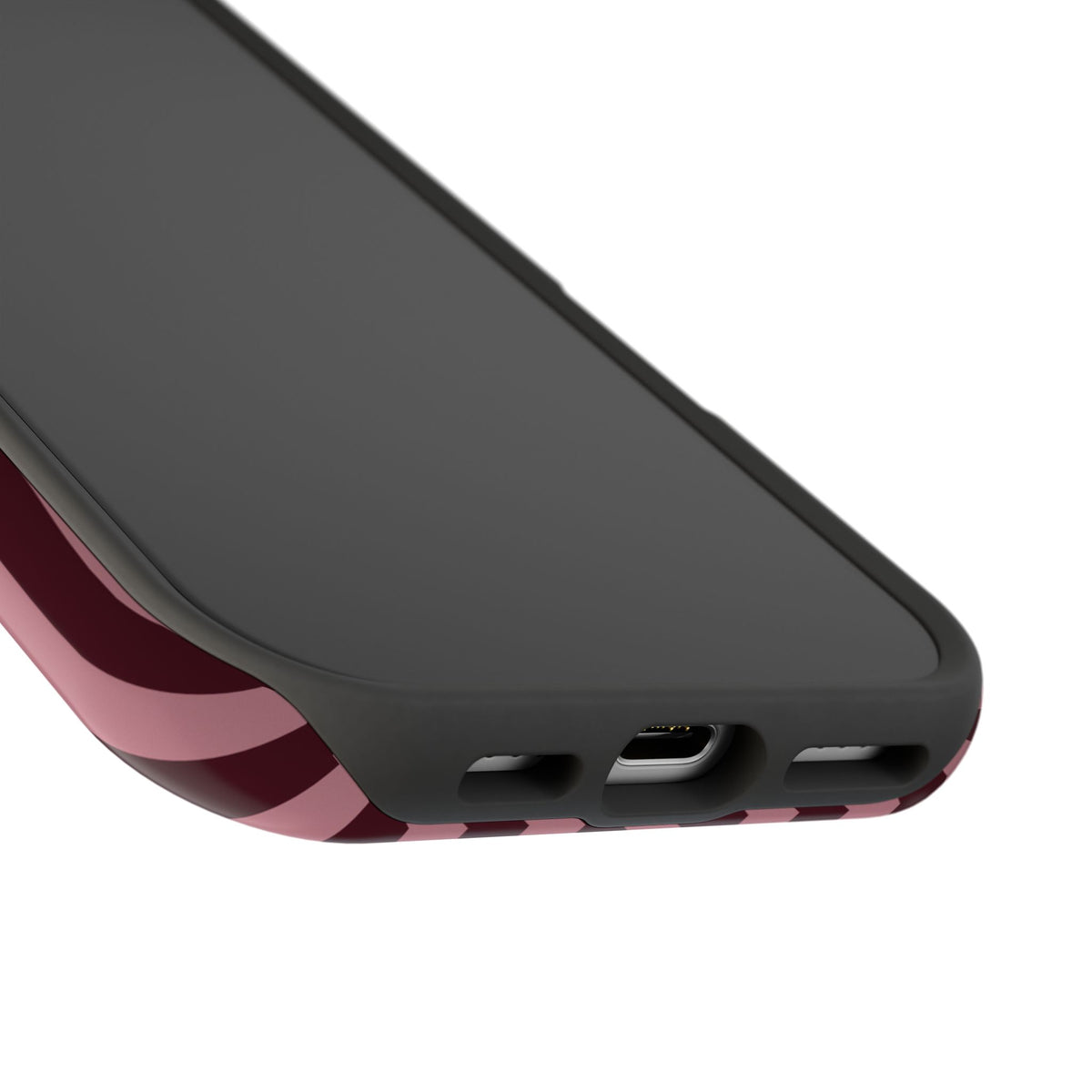 Burgundy & Pink Stripes iPhone Case