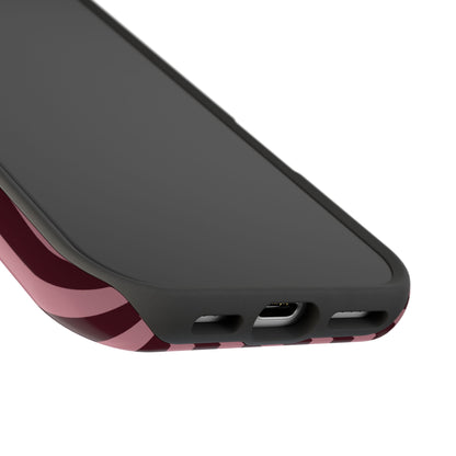 Burgundy & Pink Stripes iPhone Case