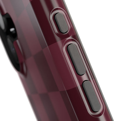 Burgundy Checkered iPhone Case