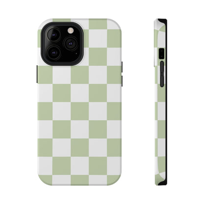 Pastel Green Checkered iPhone Case