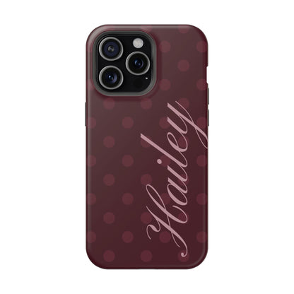 Custom Burgundy Polka Dots iPhone Case