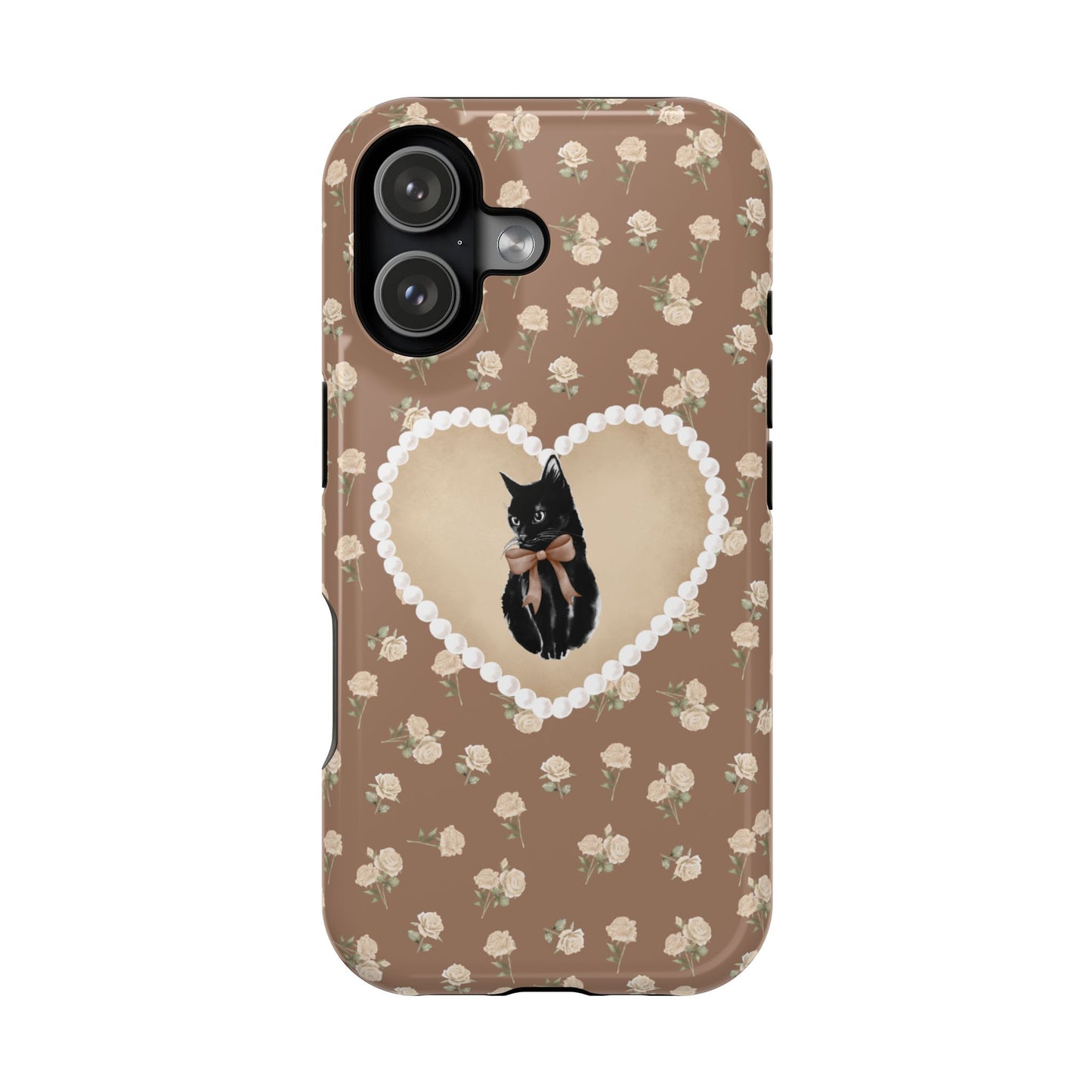 Brown Féline Roses iPhone Case