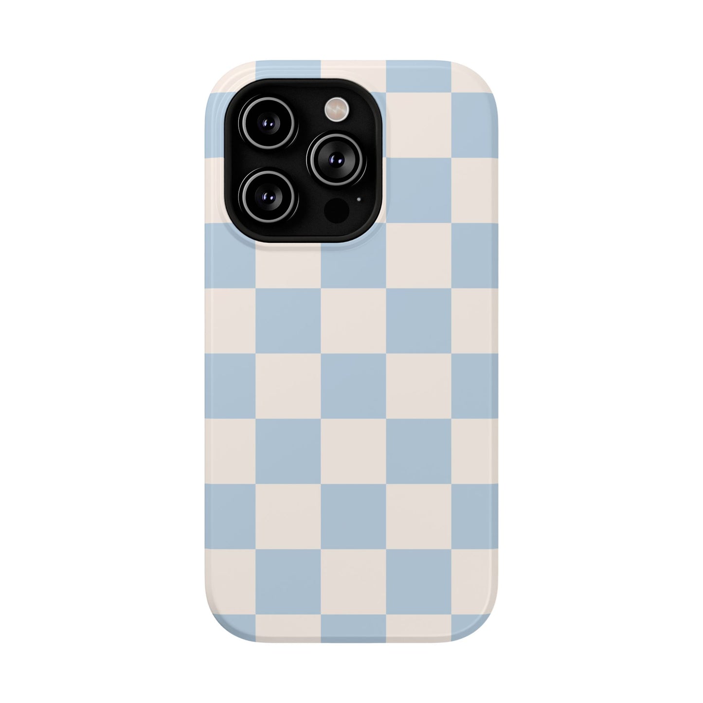 Light Blue & Beige Checkered iPhone Case