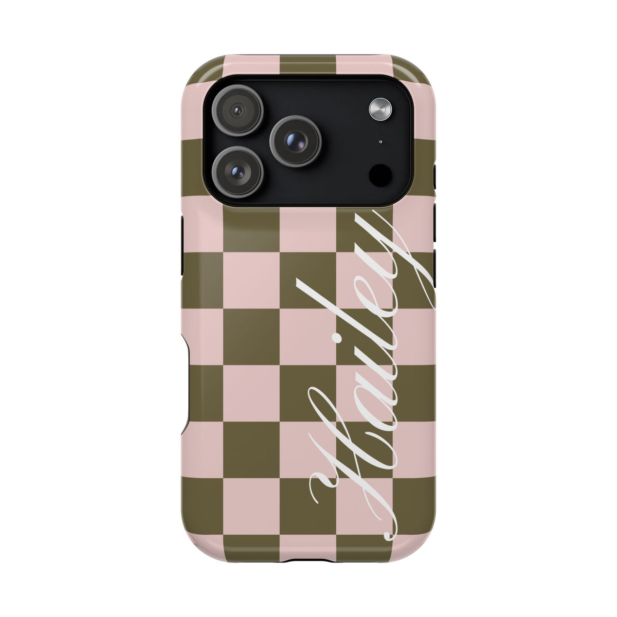 Custom Pistachio Checkered iPhone Case