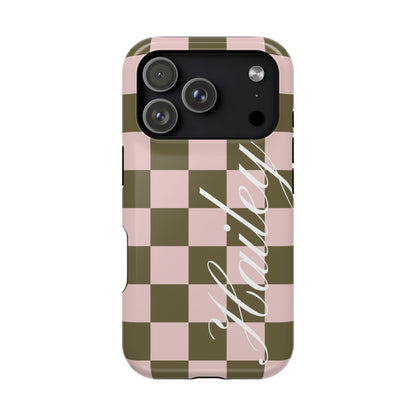 Custom Pistachio Checkered iPhone Case