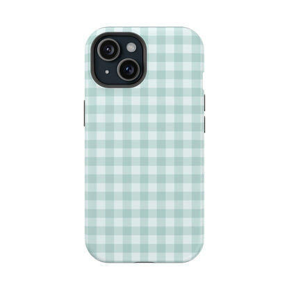 Teal Mini Gingham iPhone Case