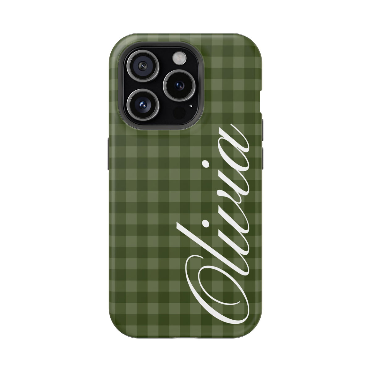 Custom Green Gingham iPhone Case