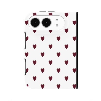 Burgundy Little Hearts iPhone Case