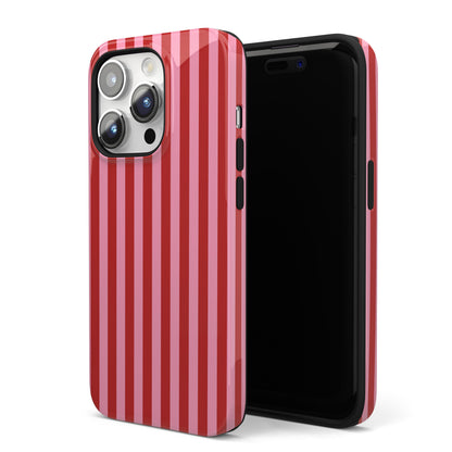 Cherry Blush Stripes iPhone Case