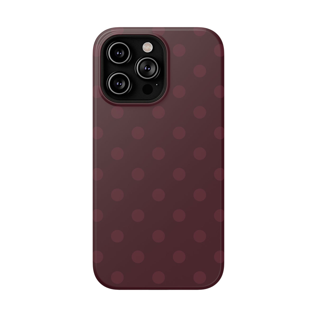 Burgundy Polka Dots iPhone Case
