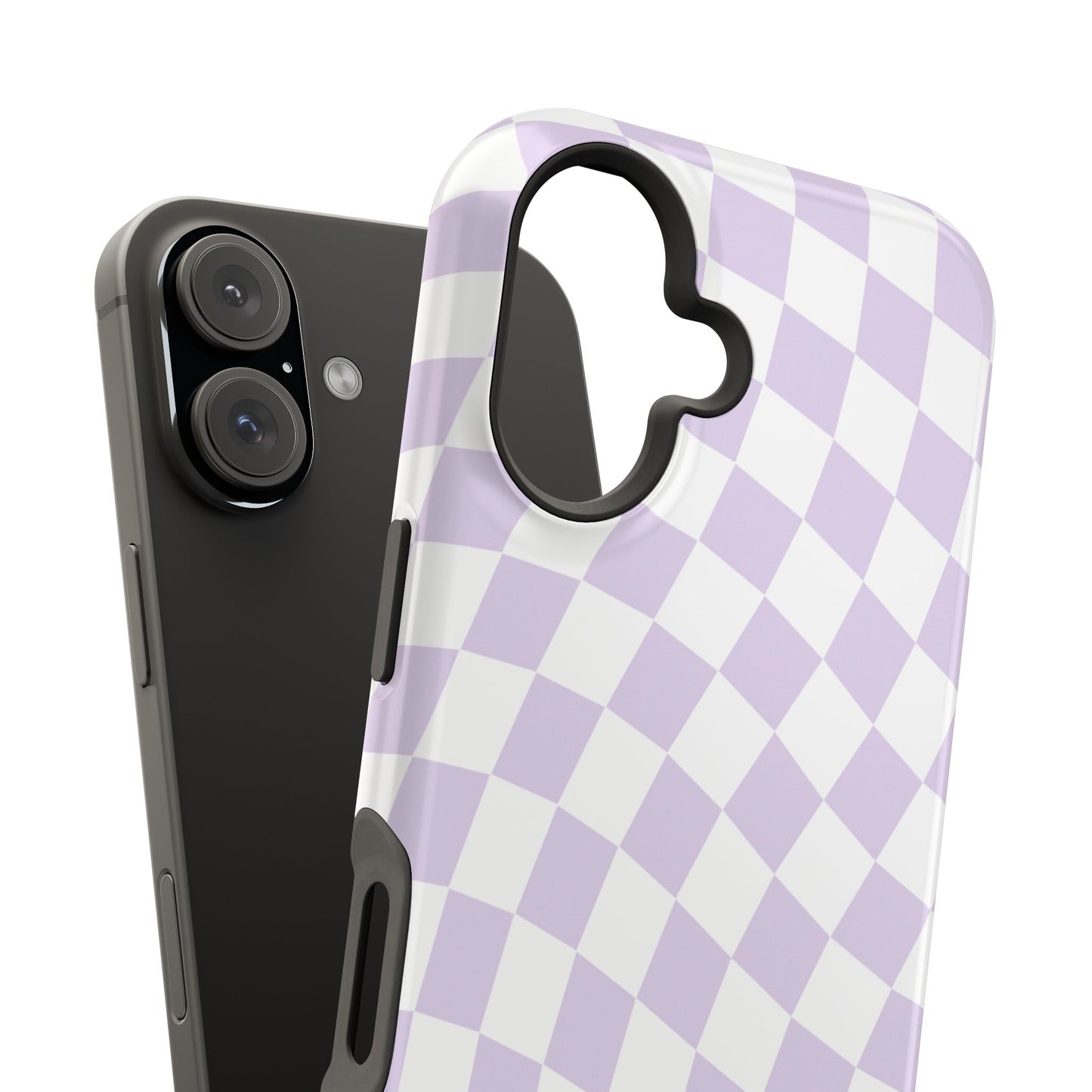 Purple Wavy Checkered iPhone Case