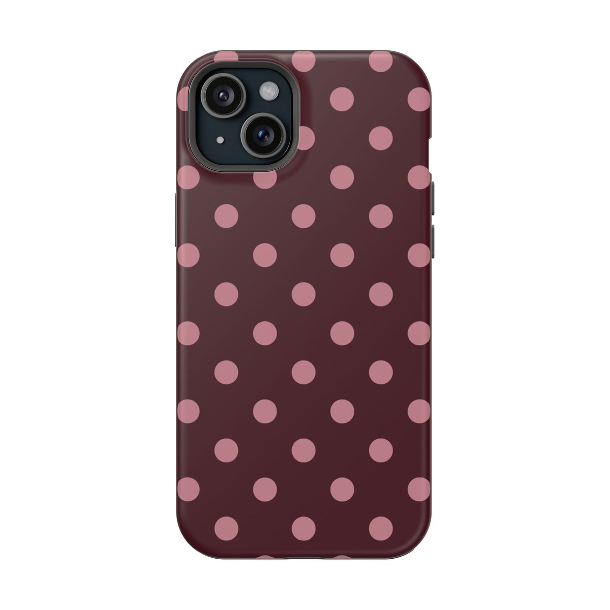 Burgundy & Pink Polka Dots iPhone Case