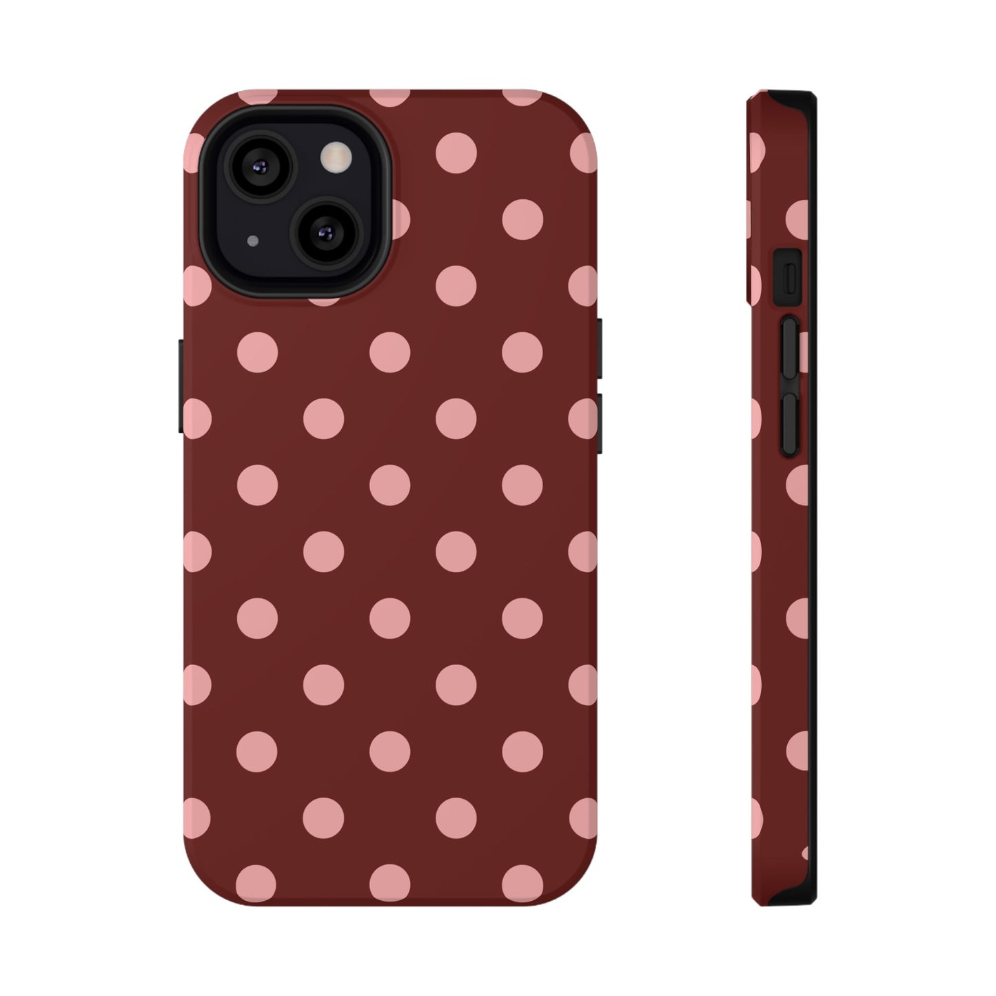 Maroon Polka Dots iPhone Case