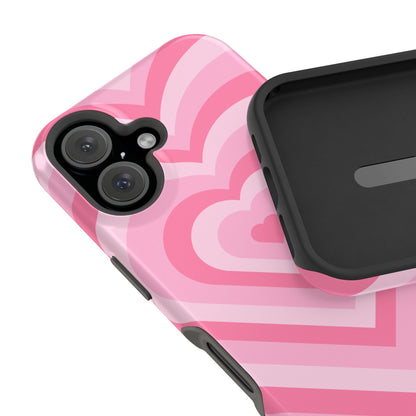 Pink Glowing Hearts iPhone Case