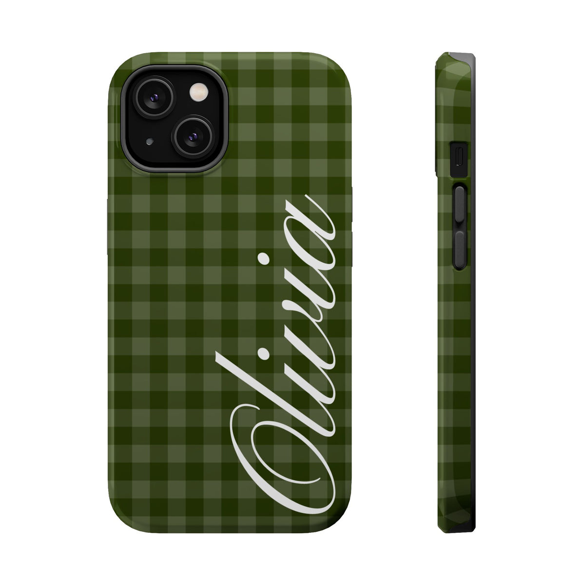 Custom Green Gingham iPhone Case