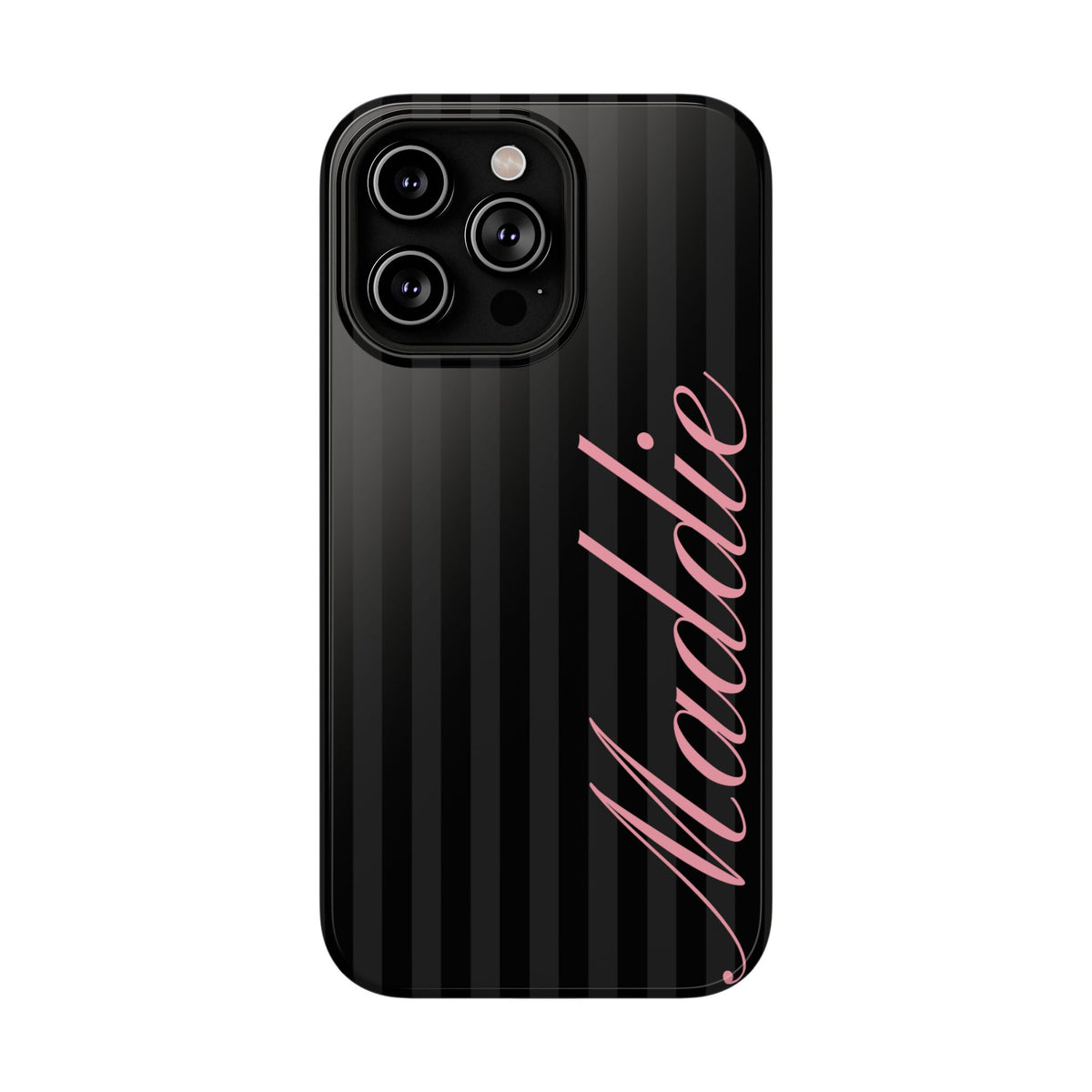 Custom Pink Black Stripes iPhone Case