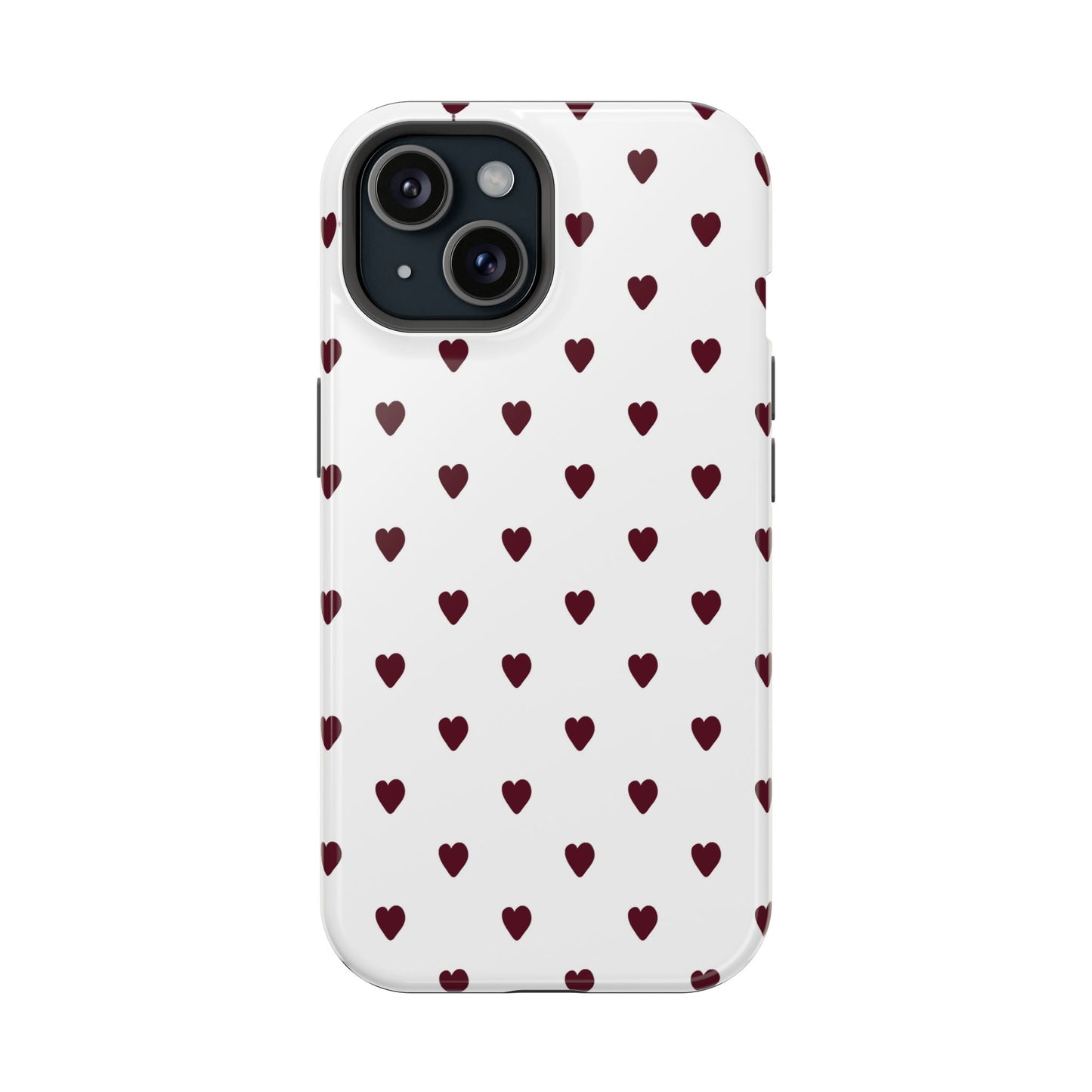 Burgundy Little Hearts iPhone Case