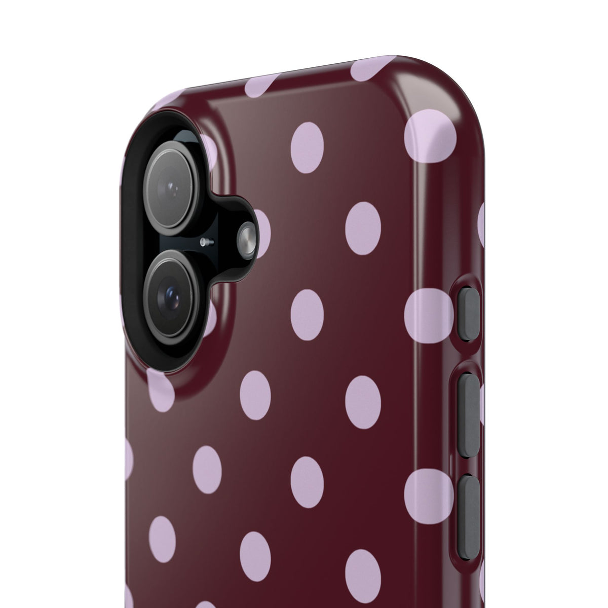 Burgundy & Violet Polka Dots iPhone Case