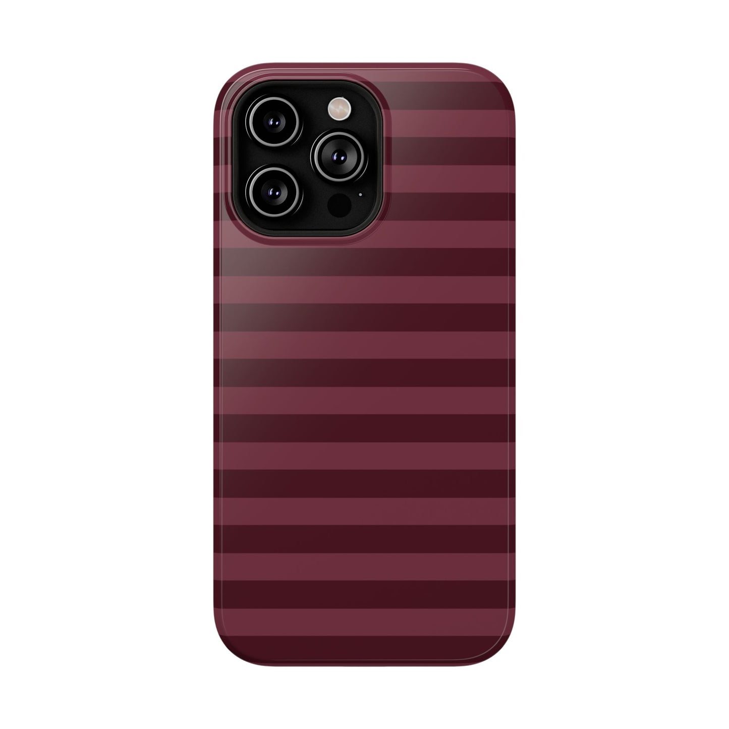 Burgundy Classic Striped iPhone Case