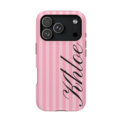 Personalized Bubblegum Stripes iPhone Case
