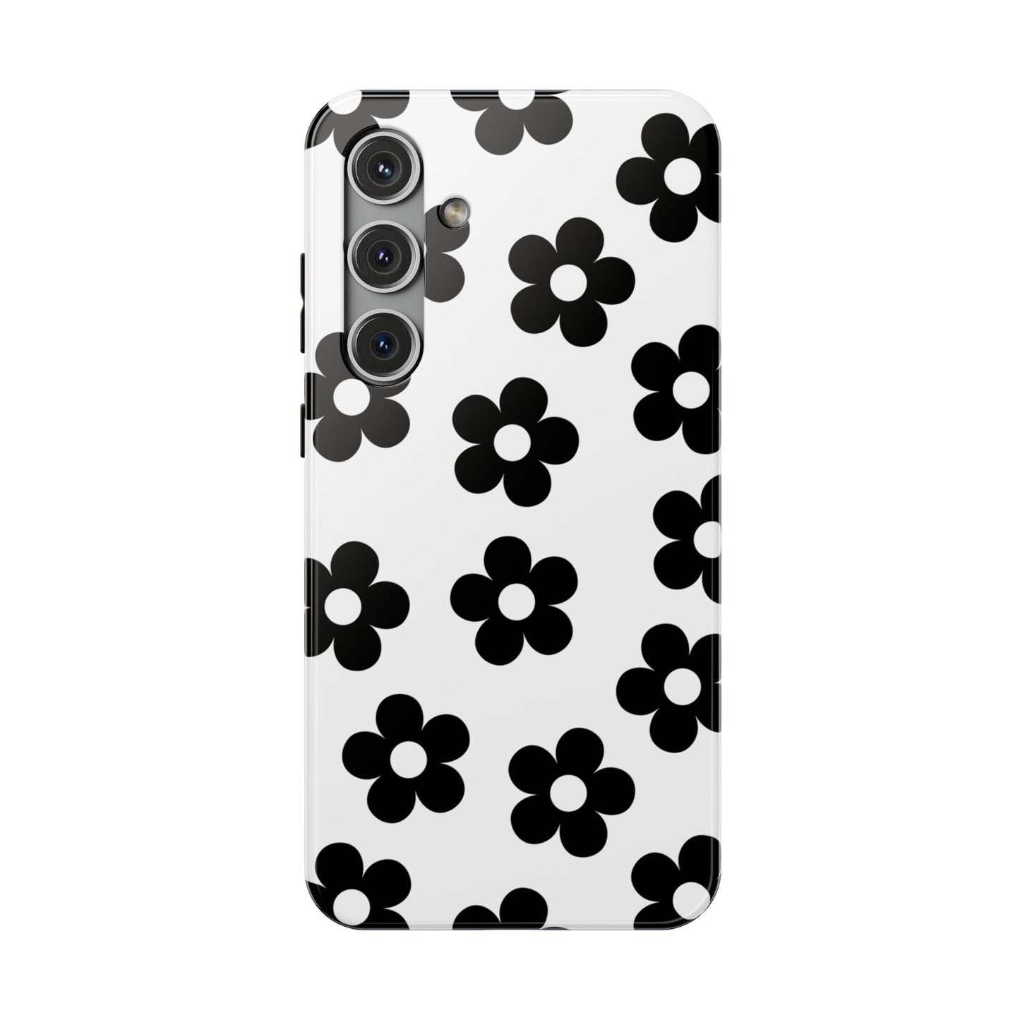 White Retro Flowers Samsung Case