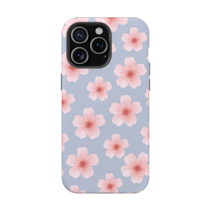 Blue Cherry Blossoms iPhone Case