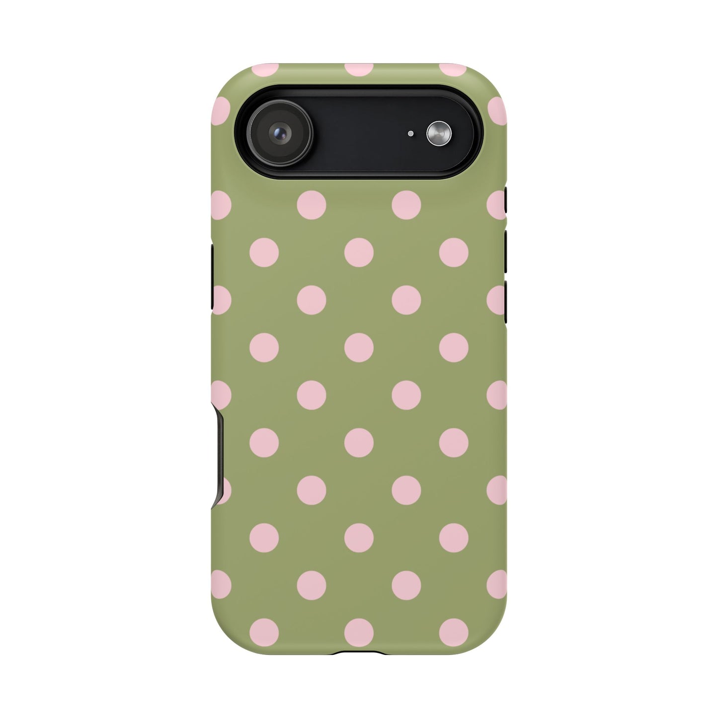 Pink Matcha Polka Dots iPhone Case
