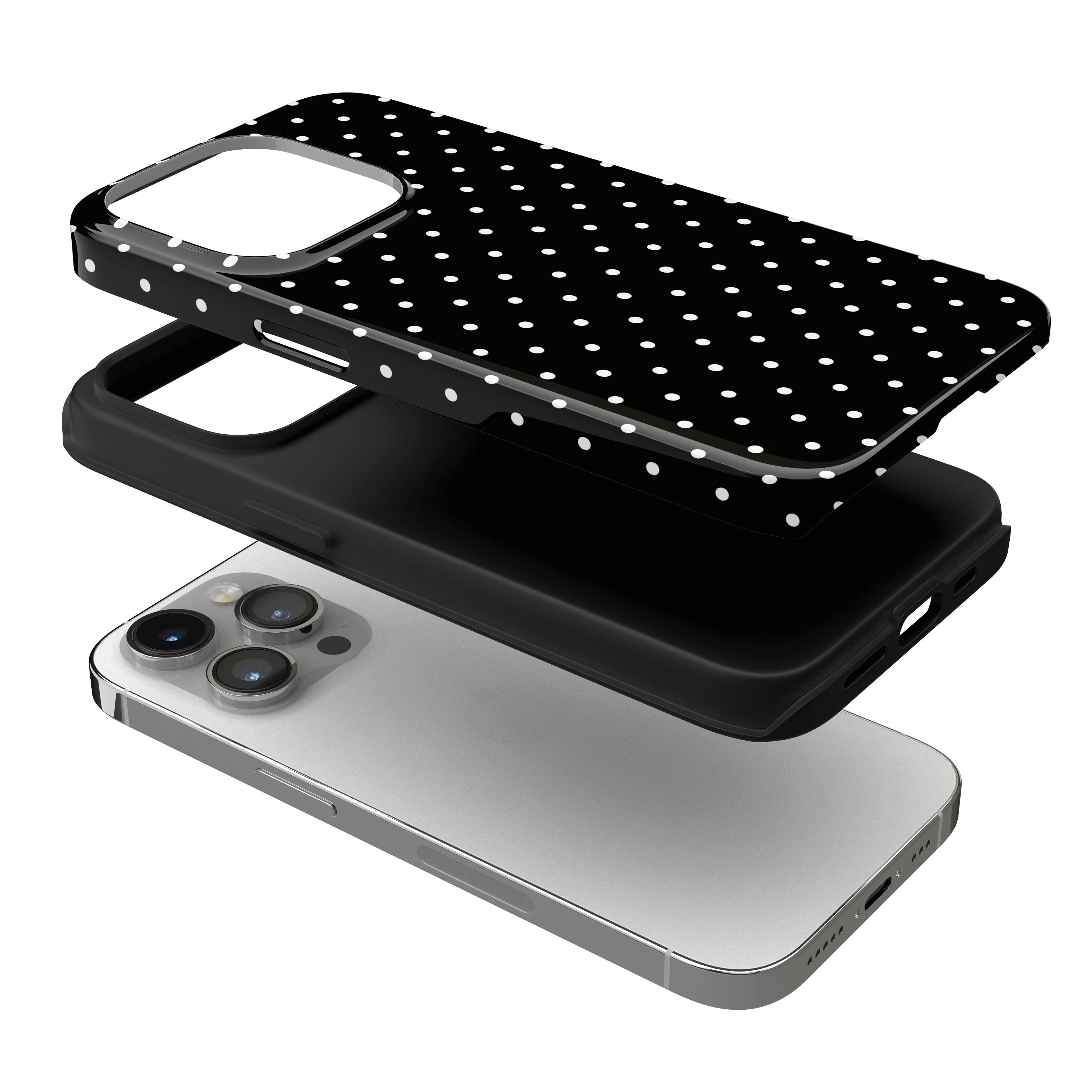Black Mini Polka Dots iPhone Case