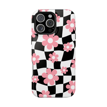 Floral Wavy Checkered iPhone Case from Stella Cases