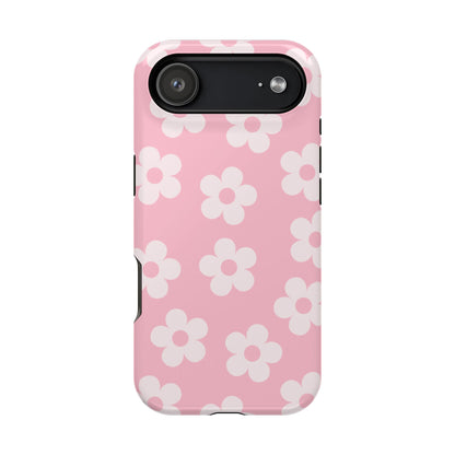 Pink Retro Flowers iPhone Case