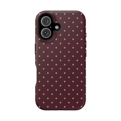 Burgundy & Pink Mini Dots iPhone Case