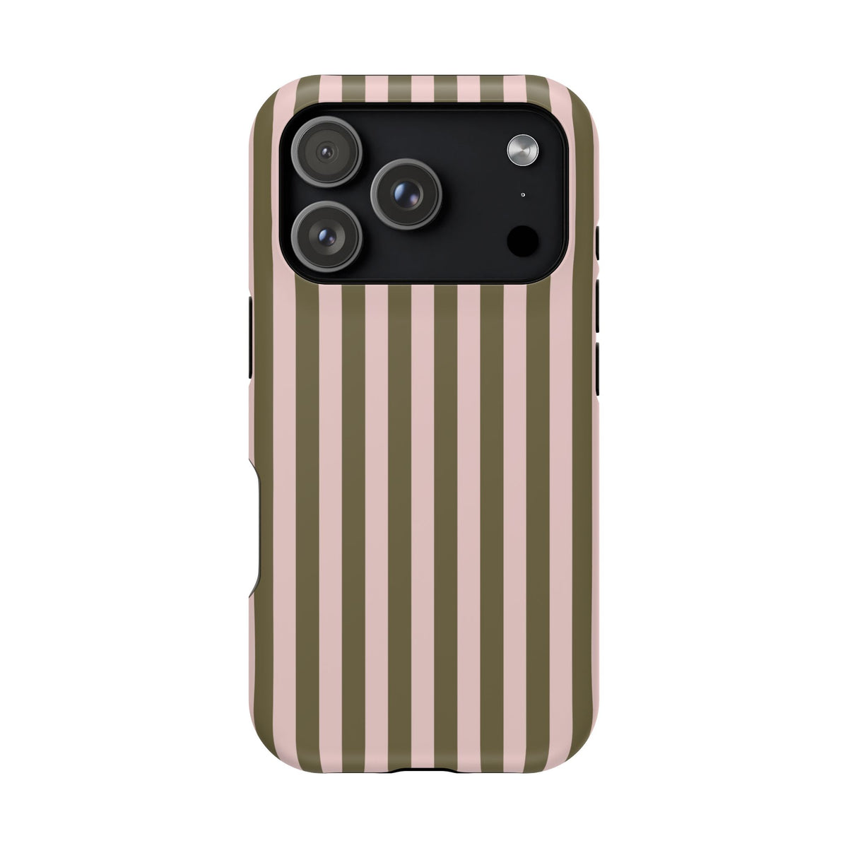 Pink Pistachio Stripes iPhone Case