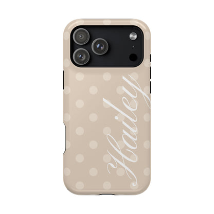 Custom Beige Polka Dots iPhone Case