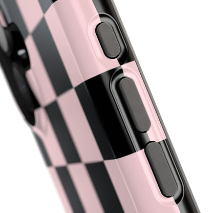 Pink & Black Checkered iPhone Case