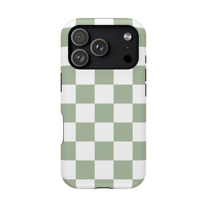 Sage Green Checkered iPhone Case