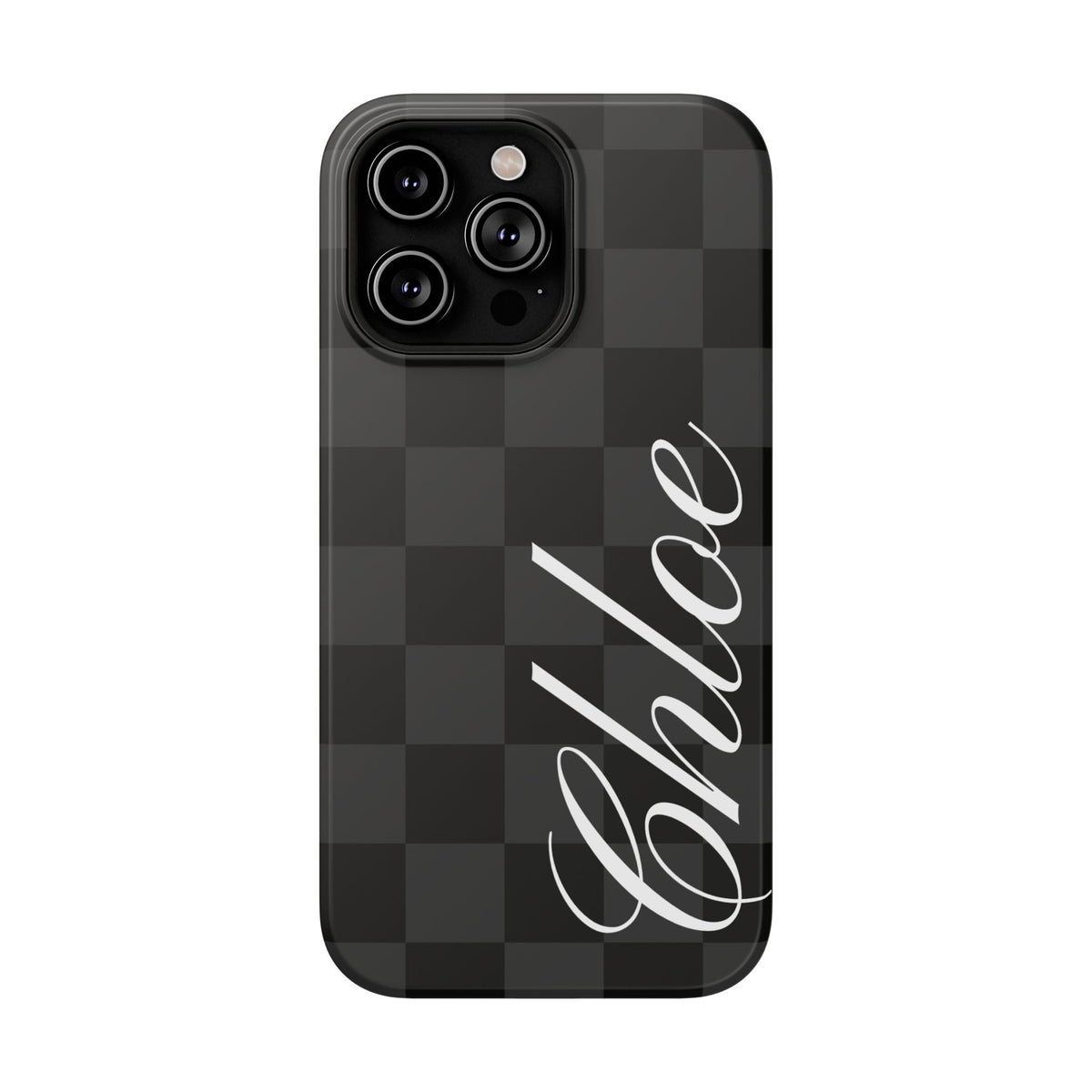 Custom Black Checkered iPhone Case