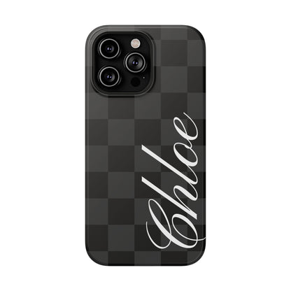 Custom Black Checkered iPhone Case