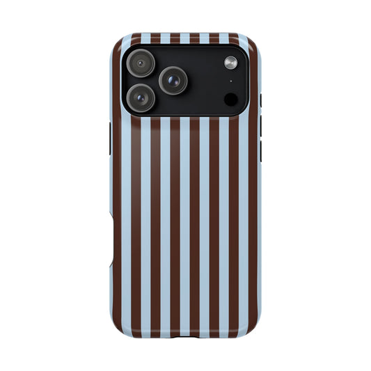 Blue Latte Stripes iPhone Case