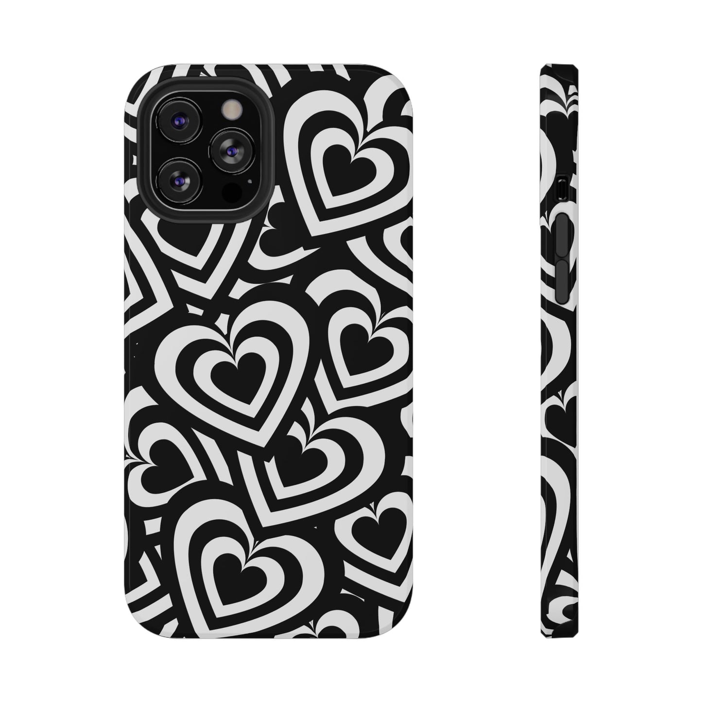 Black & White Hearts iPhone Case