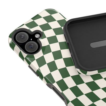 Green Wavy Checkered iPhone Case