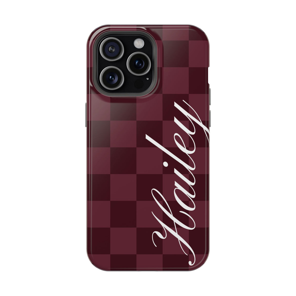 Custom Burgundy Checkered iPhone Case