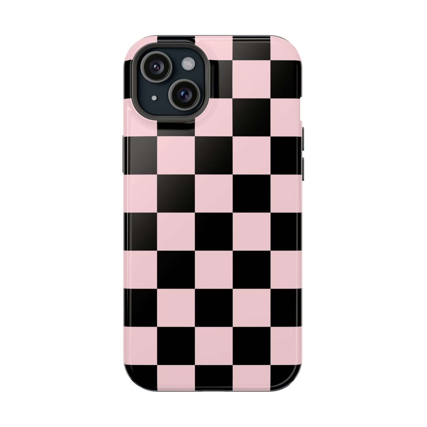Pink & Black Checkered iPhone Case