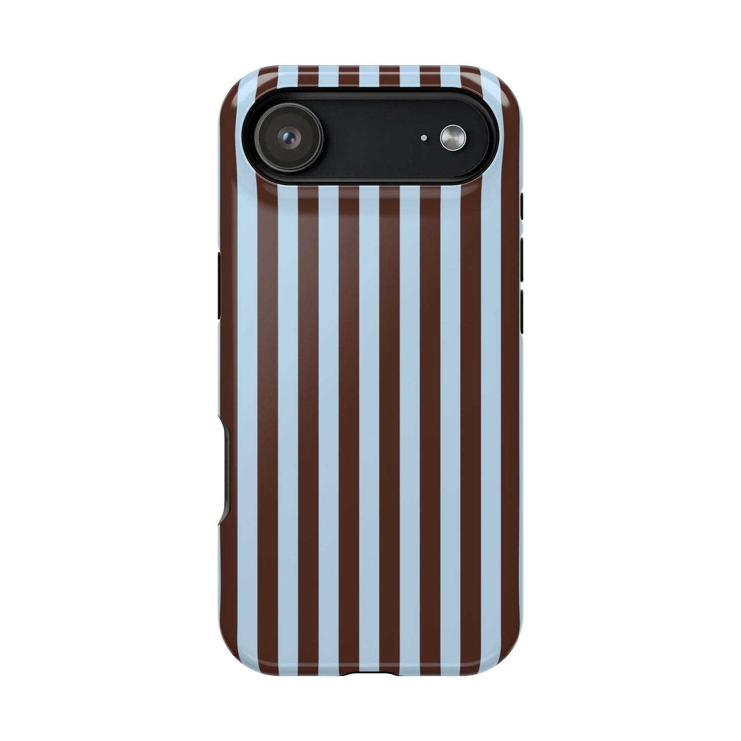 Blue Latte Stripes iPhone Case